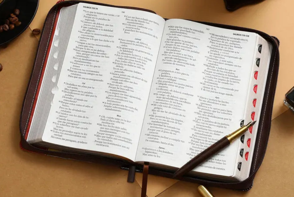 Biblia Camino con Cierre Letra Grande 12 puntos RV1960 imit. piel café con índice