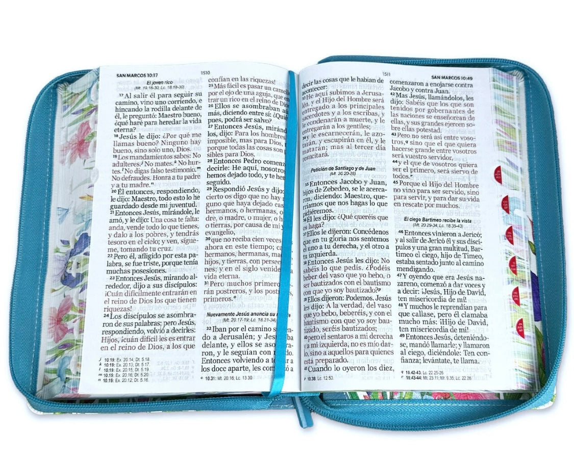Biblia para Mujer Letra Gigante 14 puntos RV1960 Mariposas con indice y cierre