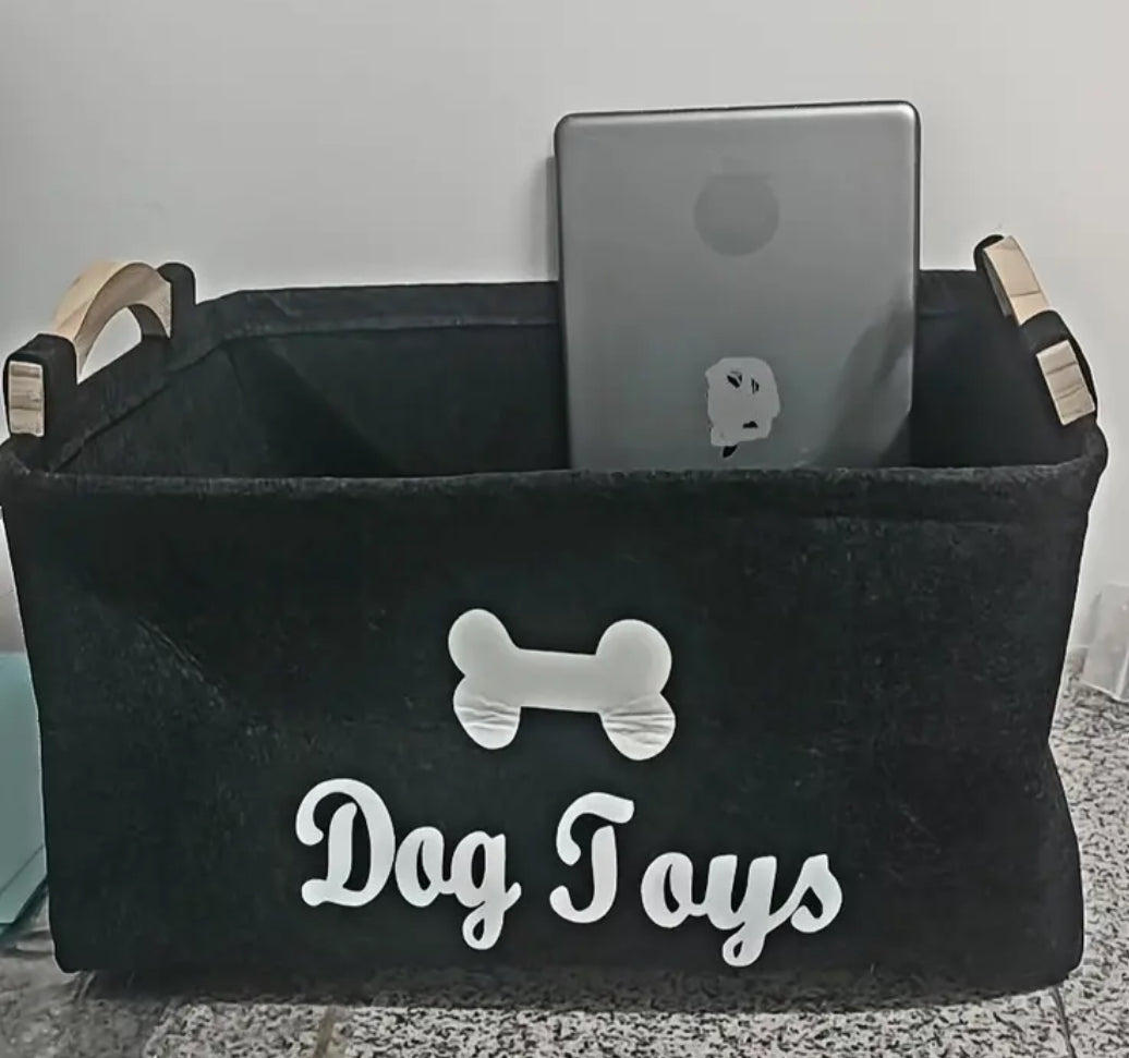 Pet Toy Box, Storage Basket Chest Organizer - Perfect For Organizing Pet Toys, Blankets, Leashes And Food.