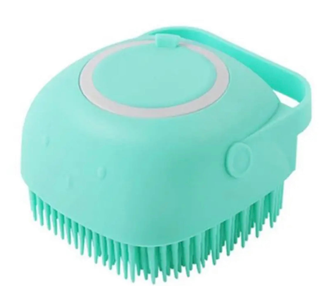 Silicone Pet Bath Brush For Dog & Cat, Bath Massage Comb With Shampoo Dispenser, Cat Bath Brush