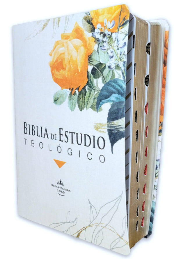 Biblia de Estudio Teológico para Mujer RV1960 imit piel tejida floral con índice