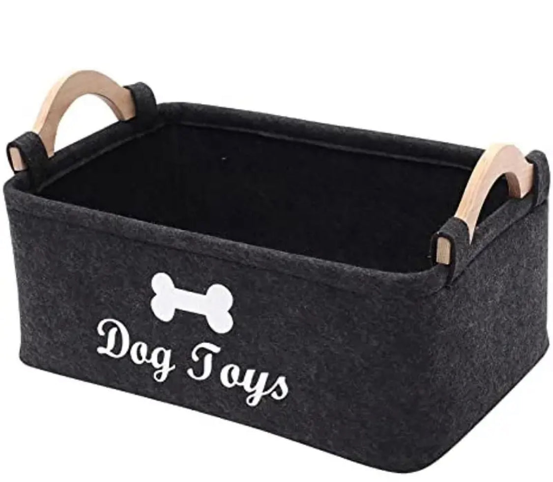 Pet Toy Box, Storage Basket Chest Organizer - Perfect For Organizing Pet Toys, Blankets, Leashes And Food.