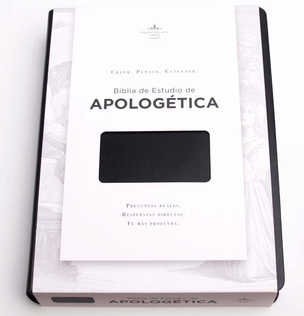 Biblia de Estudio de Apologética, negro imitación piel